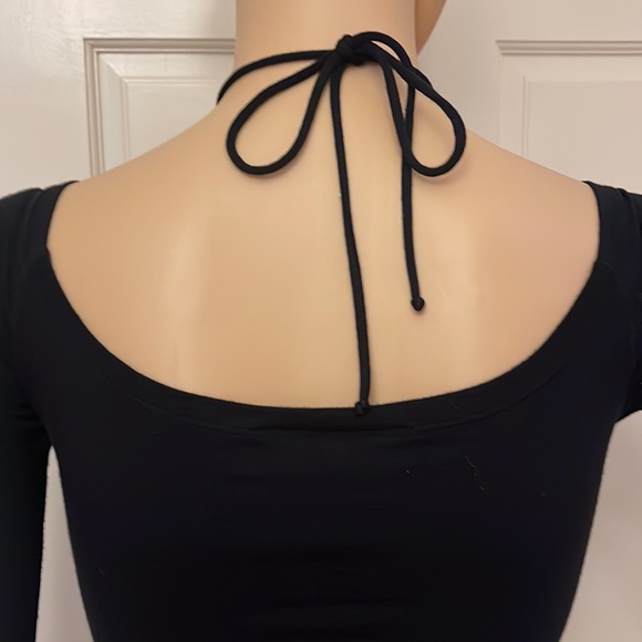 - Thamara Capelao beaded crisscross strap slight asymmetric hem Flowy Blac… - Picture 8 of 10